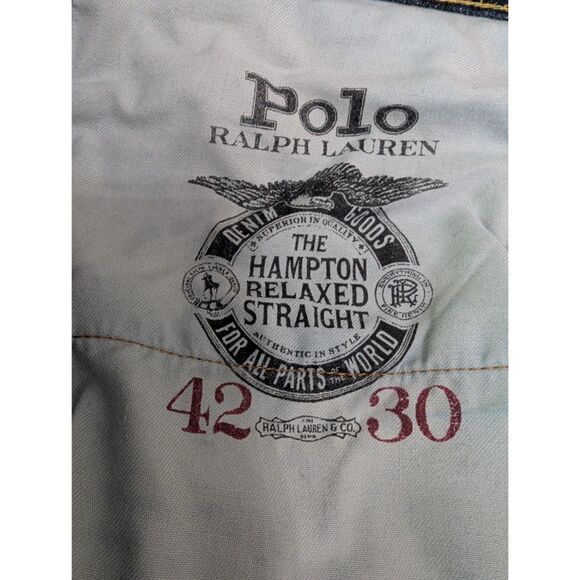 Polo Ralph Lauren Jeans Mens 42X30 Blue The Hampton Relaxed Straight - Picture 8 of 11